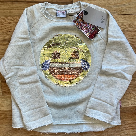 Zara Girls Flip Emoji Sweatshirt - size 7 - Picture 2 of 5